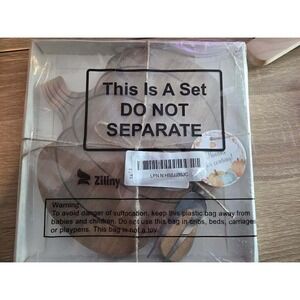 Ziliny Autumn Fall Leaf Charcuterie Cheese Board Serving Platter Set w/ Utensils